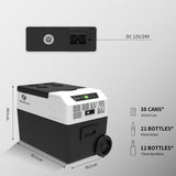 WILDPLUS Car Refrigerator 31.5 Quart(30L) Car Fridge(-7.6℉~50℉) Car Freezer with DC/AC Adapter for Camping Travel and Truck RV SUV Van Boat Home Use