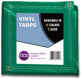 Heavy Duty Waterproof Vinyl Tarp by CCS CHICAGO CANVAS & SUPPLY – Extra Durable Multipurpose Truck Tarp Cover with Rustproof Grommets for Industrial & Commercial Use, White, 8 by 10 Feet