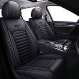 OY004Full Set Waterproof Leather Car Seat Cover for Women, Men,for Cars SUV Pick-up Truck Universal Fit Set for Auto Interior Accessories (Black & Red Line)