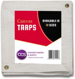 Heavy Duty Waterproof Canvas Tarp by CCS CHICAGO CANVAS & SUPPLY – Extra Durable Multipurpose Camping Tarp Cover with Rustproof Grommets for Industrial & Commercial Use, Olive Drab, 12 by 24 Feet