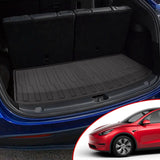 Xipoo Fit Tesla Model Y Trunk Mat Floor Mats Cargo Mat Cargo Liner for 2020 2021 2022 Tesla Model Y Accessories (Four Trunk Mats + Floor Mats)