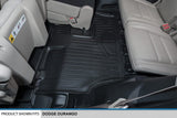SMARTLINER Floor Mats 3 Row Liner Set Black for 2013-16 Dodge Durango with Front Row Dual Floor Hooks and 2nd Row Bench Seat
