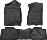 Husky Liners Weatherbeater Series | Front & 2nd Seat Floor Liners (Footwell Coverage) - Black | 98211 | Fits 2007-2013 Chevrolet Silverado/GMC Sierra 1500, 2007-2014 2500/3500 Extended Cab 3 Pcs