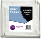 Heavy Duty Waterproof Vinyl Tarp by CCS CHICAGO CANVAS & SUPPLY – Extra Durable Multipurpose Truck Tarp Cover with Rustproof Grommets for Industrial & Commercial Use, White, 8 by 10 Feet