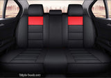 ASEAUTO 02 Leather Car Seat Covers Full Set Car Seat Covers with Waterproof Compatible with Air Bags Fit Set for Auto Interior Accessories fit for Most Sedan SUV Durable Use(Black&Red)