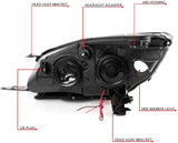 DNA Motoring HL-3D-FESC13-CH-CL1 Chrome Housing Projector Headlights With LED Day Time Running Light Bar For Escape