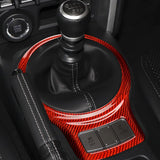 AIRSPEED Carbon Fiber Car Gear Shift Panel Frame Cover Interior Trim Sticker for Subaru BRZ Toyota 86 (2013-2020) Accessories, Red