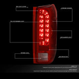 DNA Motoring TL-F15094-LED-CH-RD Pair Full LED Tail Light Rear Brake Lamps Set Replacement