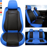 GIANT PANDA Full Set Car Seat Covers Luxury Faux Leatherette Seat Cushions Covers for 5-Seater Models, Fit Most Cars SUV Pick-up Trucks (Orange)