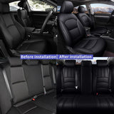 Custom Fit Car Seat Covers for Honda Accord 2018 2019 2020 2021 Full Set Faux Leather Waterproof Seat Cover Vehicle Protection Compatible Airbag Automotive Interior Accessories