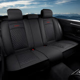 GIANT PANDA Full Set Car Seat Covers Luxury Faux Leatherette Seat Cushions Covers for 5-Seater Models, Fit Most Cars SUV Pick-up Trucks (Orange)