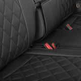EKR Custom Fit Full Set Car Seat Covers for Select Chevy Malibu 2016 2017 2018 2019 2020 2021 2022 - Leatherette (Black)