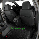 EKR Custom Fit Full Set Car Seat Covers for Select Chevy Malibu 2016 2017 2018 2019 2020 2021 2022 - Leatherette (Black)