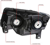 DNA Motoring HL-OH-GCH11-SM-CL1 Smoked Lens Headlights Replacement For 11-13 Grand Cherokee