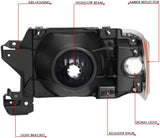 DNA Motoring HL-OH-F15087-BK-AM Black Amber Factory Style Headlights Replacement For 87-91 Bronco F150 F250 F350