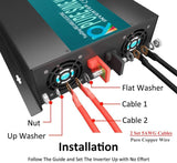 WZRELB 2000W 24V 120V Pure Sine Wave Power Inverter with 2 AC Outlets,Car Inverter