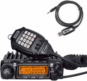 TYT TH-9000D Car Mobile Transceiver 60W VHF 2M 144-148MHz Ham Radio 2 Way Radio with USB Programming Cable, Black