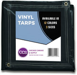Heavy Duty Waterproof Vinyl Tarp by CCS CHICAGO CANVAS & SUPPLY – Extra Durable Multipurpose Truck Tarp Cover with Rustproof Grommets for Industrial & Commercial Use, White, 8 by 10 Feet