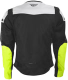 FLY Racing Flux Air Mesh Jacket, Motorcycle Jacket for Men and Women (BLACK/WHITE, Medium)