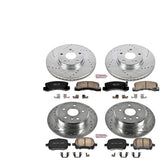Power Stop K6782 Front and Rear Z23 Carbon Fiber Brake Pads with Drilled & Slotted Brake Rotors Kit