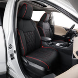 EKR Custom Fit Full Set Car Seat Covers for Select Chevy Malibu 2016 2017 2018 2019 2020 2021 2022 - Leatherette (Black)