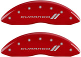 MGP Caliper Covers 12193SDGORD Durango ll Engraved Caliper Cover with Red Powder Coat Finish and Silver Characters, (Set of 4)