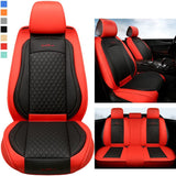 GIANT PANDA Full Set Car Seat Covers Luxury Faux Leatherette Seat Cushions Covers for 5-Seater Models, Fit Most Cars SUV Pick-up Trucks (Orange)