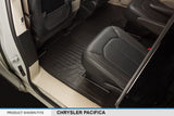 SMARTLINER Custom Floor Mats 3 Row Liner Set Black for 2017-2021 Chrysler Pacifica 8 Passenger Model Only (No Hybrid or Pinnacle Models)
