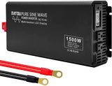 DATOUBOSS Pure Sine Wave Inverter 1500W Power Inverter 3000W Peak DC 12V to 110V AC Car Converter Dual AC Outlets Truck/RV Inverter with Remote Control & LCD Display(1500W 12 -110V)