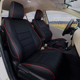 EKR Custom Fit Full Set Car Seat Covers for Select Toyota Corolla L LE LE Eco XLE Sedan 2014 2015 2016 2017 2018 2019 - Leatherette (Black)