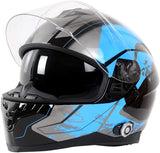 FreedConn Motorcycle Helmet Bluetooth BM22 Group Intercom Full Face Smart Motorcycle Helmets with Bluetooth Built in 6 Riders Talk Dual Visors DOT & ECE Approved