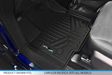 SMARTLINER Custom Floor Mats 3 Row Liner Set Black for 2017-2021 Chrysler Pacifica 8 Passenger Model Only (No Hybrid or Pinnacle Models)
