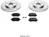 Power Stop K1614 Front Z23 Carbon Fiber Brake Pads with Drilled & Slotted Brake Rotors Kit