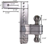 Weigh Safe WS10-2-SET Aluminum Adjustable 10" Drop, Stainless Steel Balls for 2" Receiver 12,500 GTW