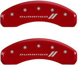 MGP Caliper Covers 12193SDGORD Durango ll Engraved Caliper Cover with Red Powder Coat Finish and Silver Characters, (Set of 4)