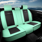 GIANT PANDA Full Set Car Seat Covers Luxury Faux Leatherette Seat Cushions Covers for 5-Seater Models, Fit Most Cars SUV Pick-up Trucks (Orange)
