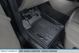 SMARTLINER Floor Mats 3 Row Liner Set Black for 2013-16 Dodge Durango with Front Row Dual Floor Hooks and 2nd Row Bench Seat