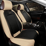 GIANT PANDA Full Set Car Seat Covers Luxury Faux Leatherette Seat Cushions Covers for 5-Seater Models, Fit Most Cars SUV Pick-up Trucks (Orange)