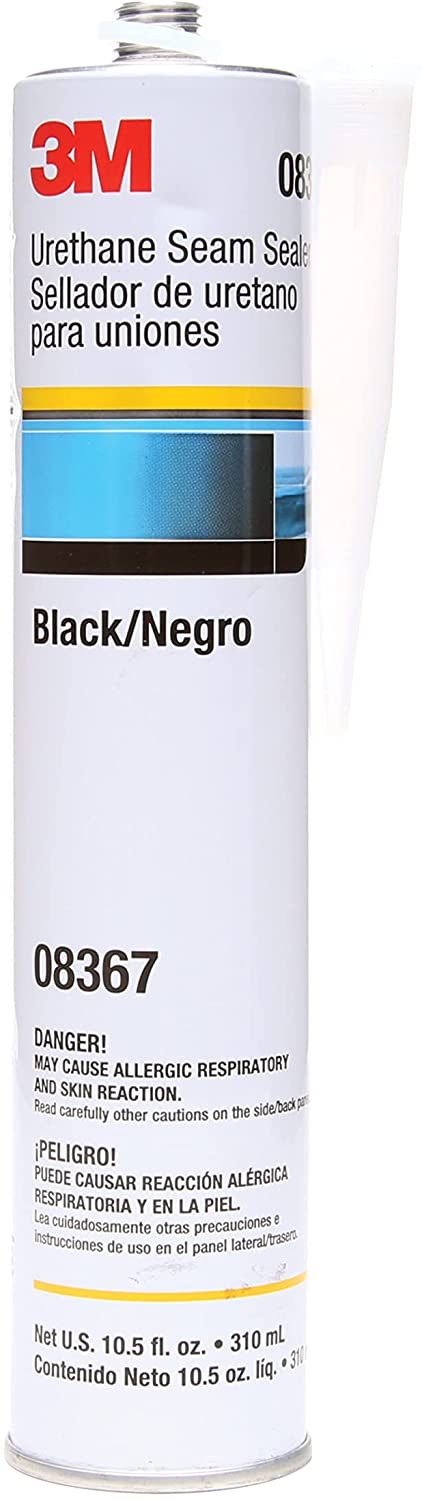 3M Urethane Seam Sealer, 08367, Black Color, High Solids, Permanently Flexible, 310 mL/10.5 fl oz Cartridge