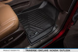 MAXLINER Custom Fit Floor Mats 3 Row Liner Set Black Compatible with Traverse / Enclave / Acadia / Outlook with 2nd Row Bucket Seats