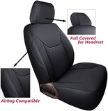 Coverado Wrangler Seat Covers, Waterproof Leather Seat Protectors Customized Fit Full Set, Compatible with 2007-2017 Jeep Wrangler JK Unlimited 4-Door, Fit Sahara Sport X Rubicon(Full Set, Black)