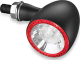 Kuryakyn 2555 Motorcycle Lighting Accessory: Kellermann Bullet 1000 DF, Rear LED Running/Turn Signal/Blinker/Brake Light, Red/Red/Amber, Satin Black, Pack of 1