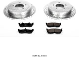 Power Stop K1872 Rear Z23 Carbon Fiber Brake Pads with Drilled & Slotted Brake Rotors Kit