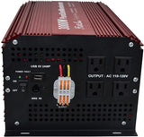 DC12V to AC110V60Hz Pure SINE Wave Power Inverter with Continuous Output Power 3000W,4 American SOCKE and LCD Wire Remote KIT.