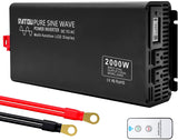 DATOUBOSS Pure Sine Wave Inverter 1500W Power Inverter 3000W Peak DC 12V to 110V AC Car Converter Dual AC Outlets Truck/RV Inverter with Remote Control & LCD Display(1500W 12 -110V)