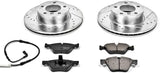 Power Stop K3087 Front Z23 Carbon Fiber Brake Pads with Drilled & Slotted Brake Rotors Kit
