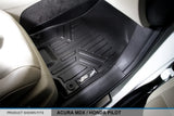 MAXLINER Floor Mats 3 Row Liner Set Black for 2014-2019 Acura MDX with 2nd Row Bench Seat (No Hybrid Models)
