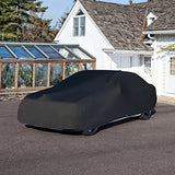 Budge Indoor Stretch Car Cover, Luxury Indoor Protection, Soft Inner Lining, Breathable, Dustproof, Car Cover fits Cars up to 264", Black