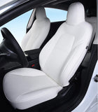 DMZTZMJ White Seat Covers for Tesla Model Y Seat Cover Full Set Full-Wrapped Custom fit for 2020 2021 Tesla Model Y