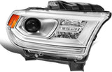 DNA Motoring OEM-HL-0116-L Chrome Housing Factory Style Driver Side Projector Headlight Replacement For 14-20 Durango